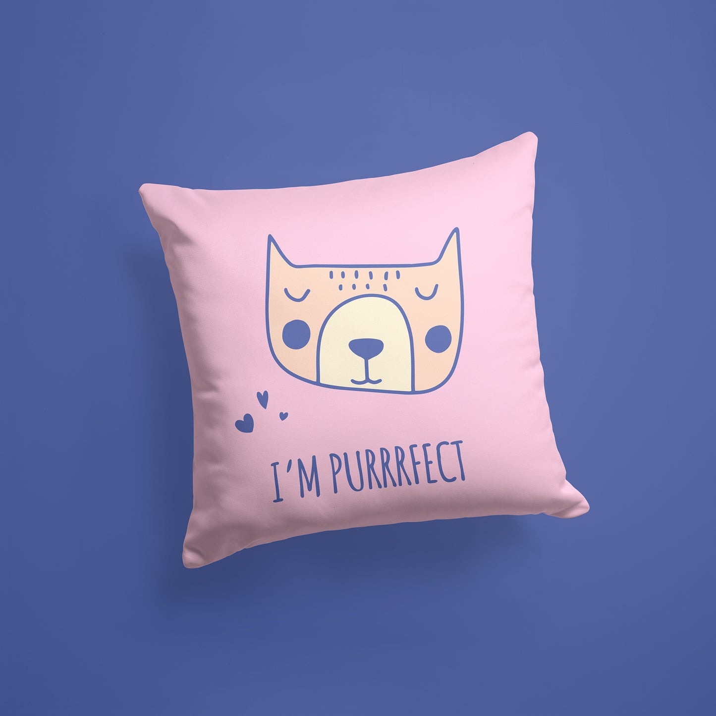 Purrrfect Childrens Cushion - Pink