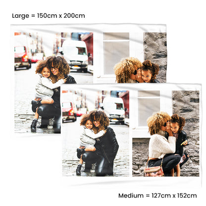 Two Vertical Photo Large Teddy Fleece Blanket