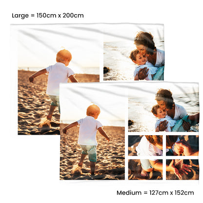 Three Photo Tiled Medium Teddy Fleece Blanket