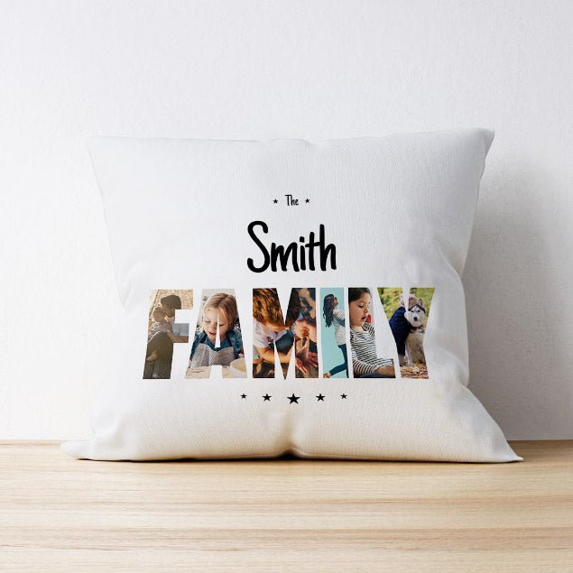 Six Photo Upload Cushion - Family