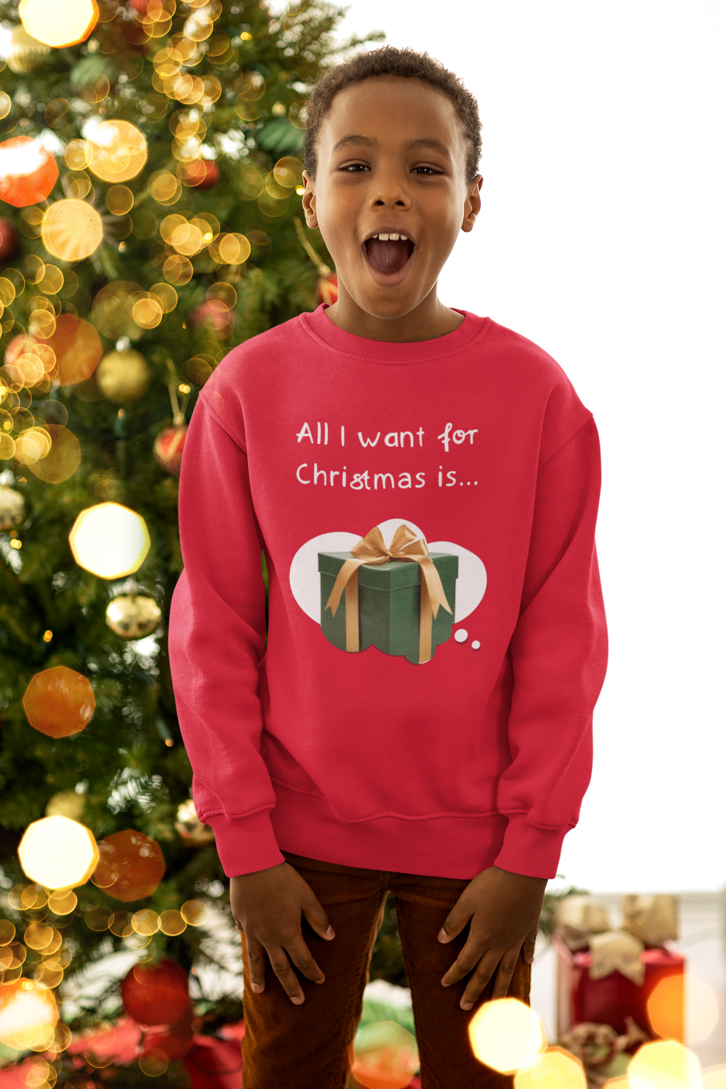 Photo Upload Kids Sweatshirt All I Want For Christmas