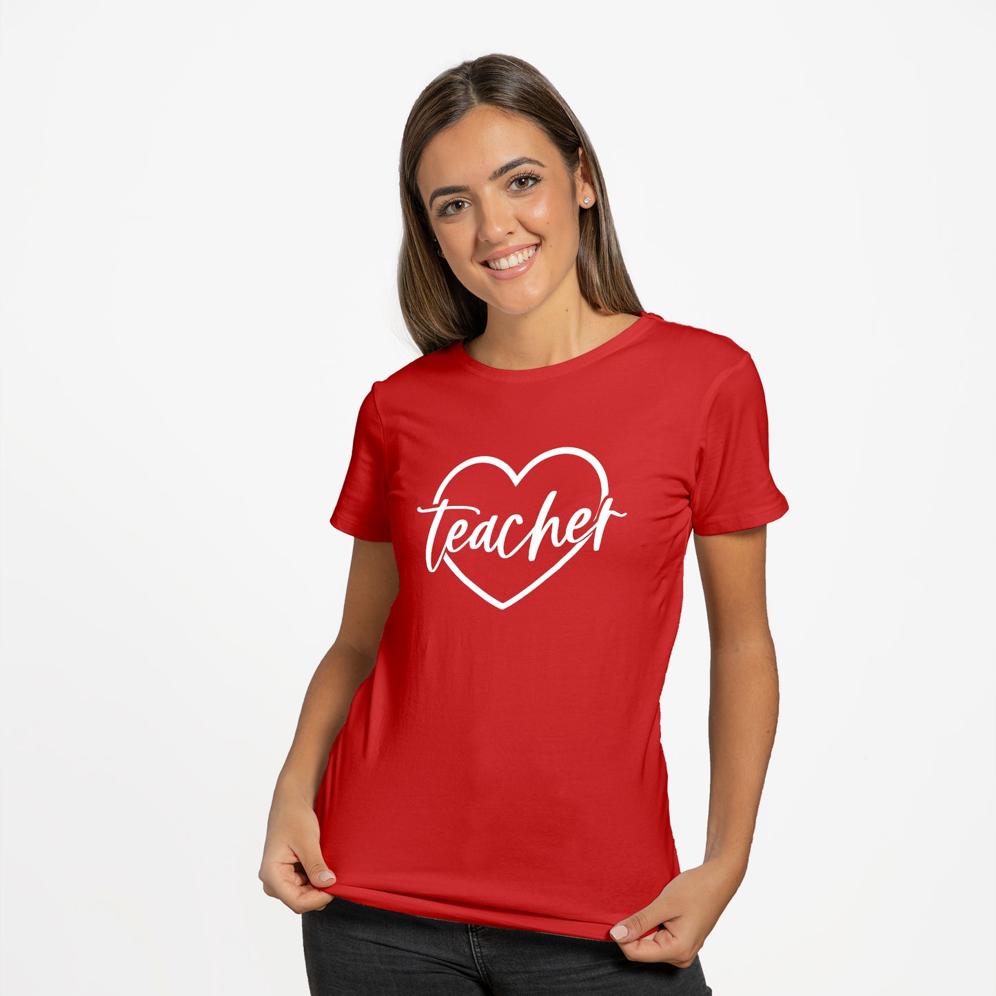 'Teacher Love Heart' T-Shirt - Custom Gifts 