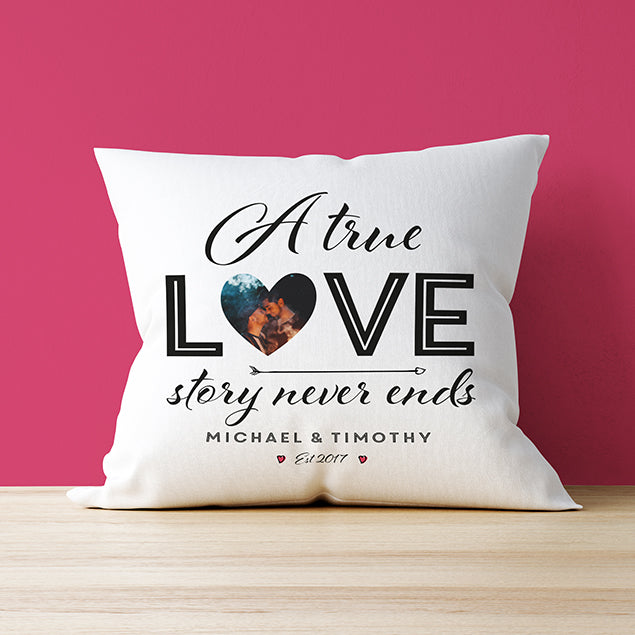 Photo Upload Cushion - True Love Story
