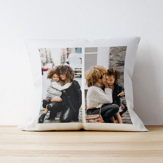 Two Photo Upload Cushion - Verticle