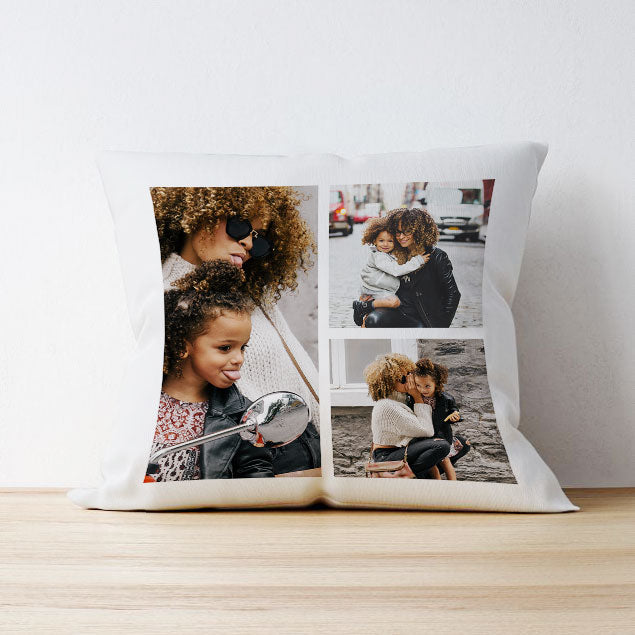 Three Photo Upload Cushion