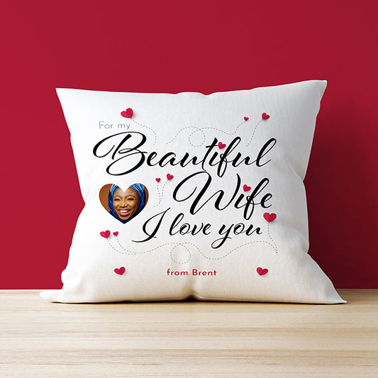 Wife Heart Photo Cushion