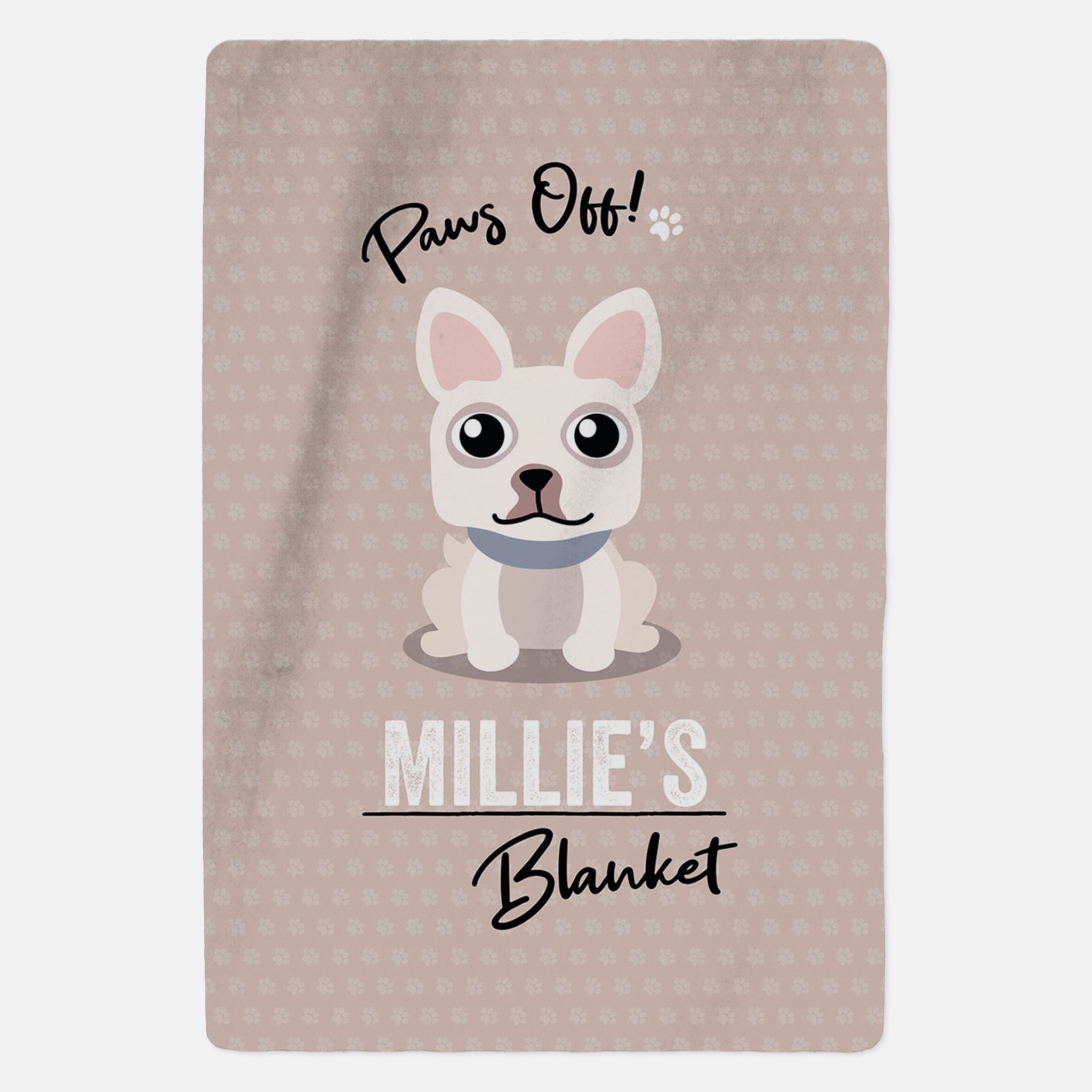 Personalised White French Bulldog Blanket - Paws Off