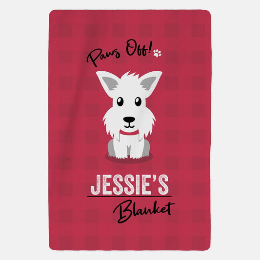 Personalised Westie Blanket - Paws Off - Custom Gifts 