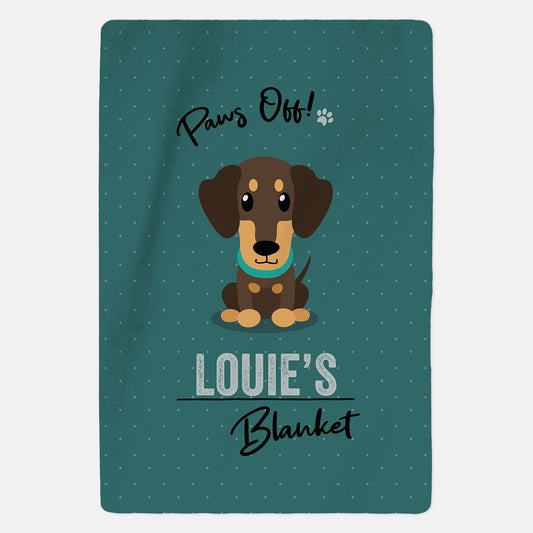 Personalised Brown Dachshund Blanket - Paws Off - Custom Gifts 