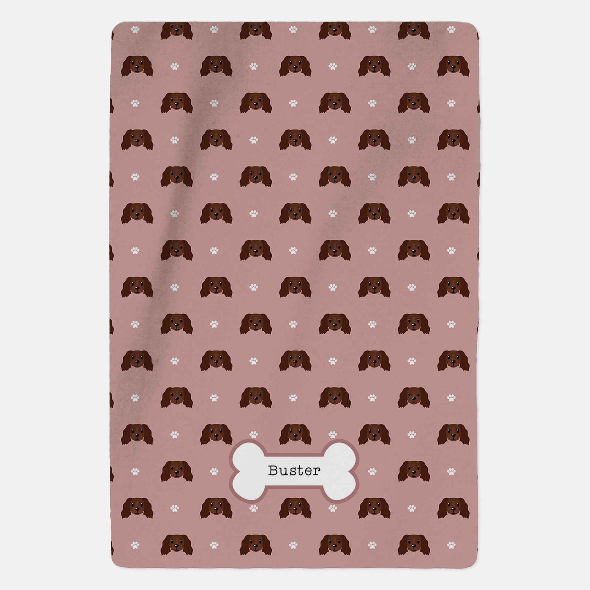 Personalised Chocolate Cocker Spaniel Blanket - Pattern - Custom Gifts 