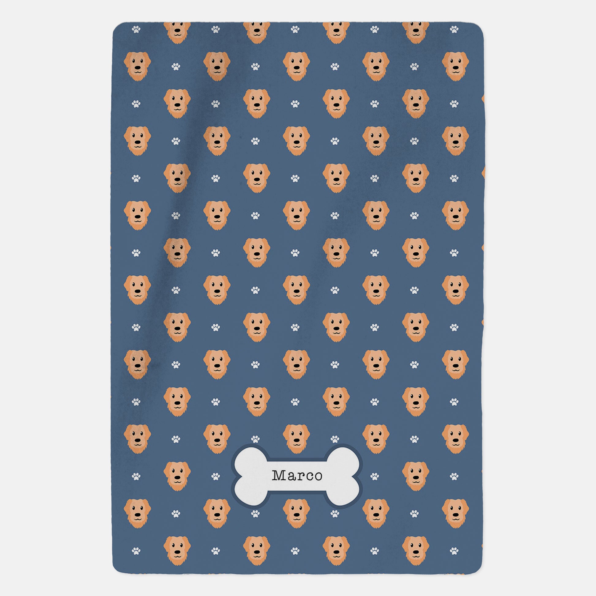 Personalised Golden Retriever Blanket - Pattern - Custom Gifts 
