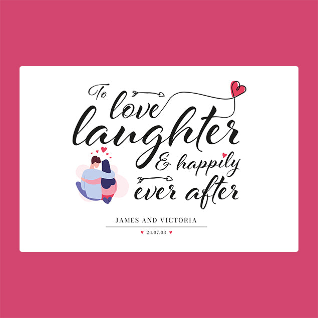 Personalised Blanket - Love Laughter And Happily Ever After - Custom Gifts 