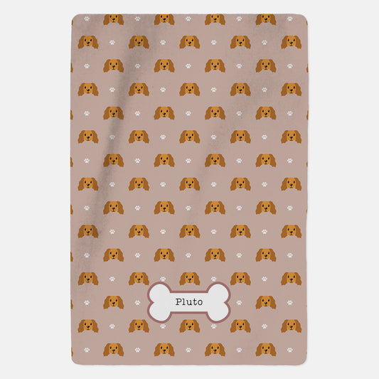 Personalised Golden Cocker Spaniel Blanket - Pattern - Custom Gifts 