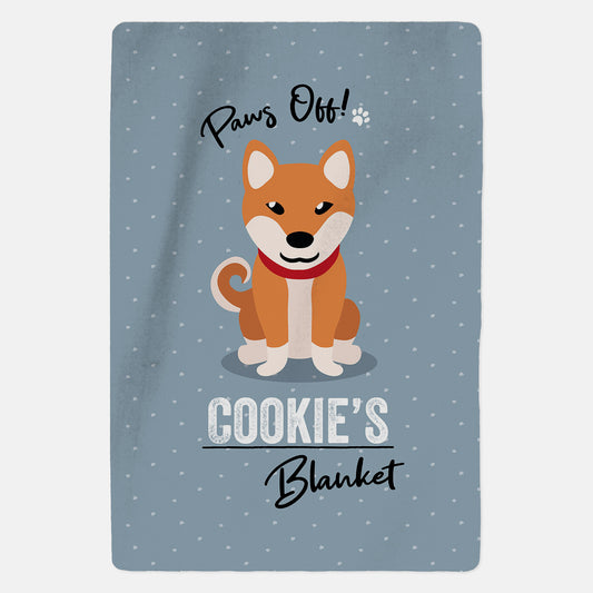 Personalised Shiba Inu Blanket - Paws Off - Custom Gifts 