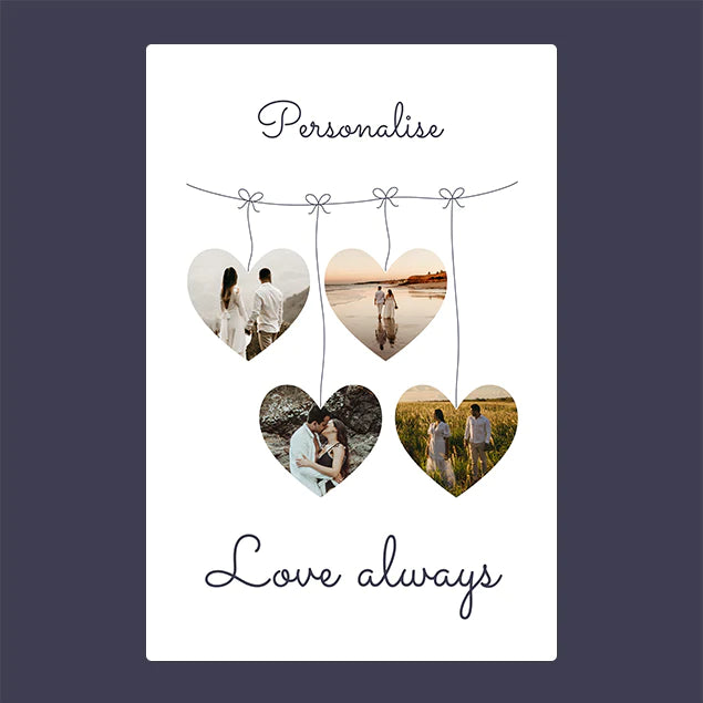 Personalised Four Photo Blanket - Love Always - Custom Gifts 