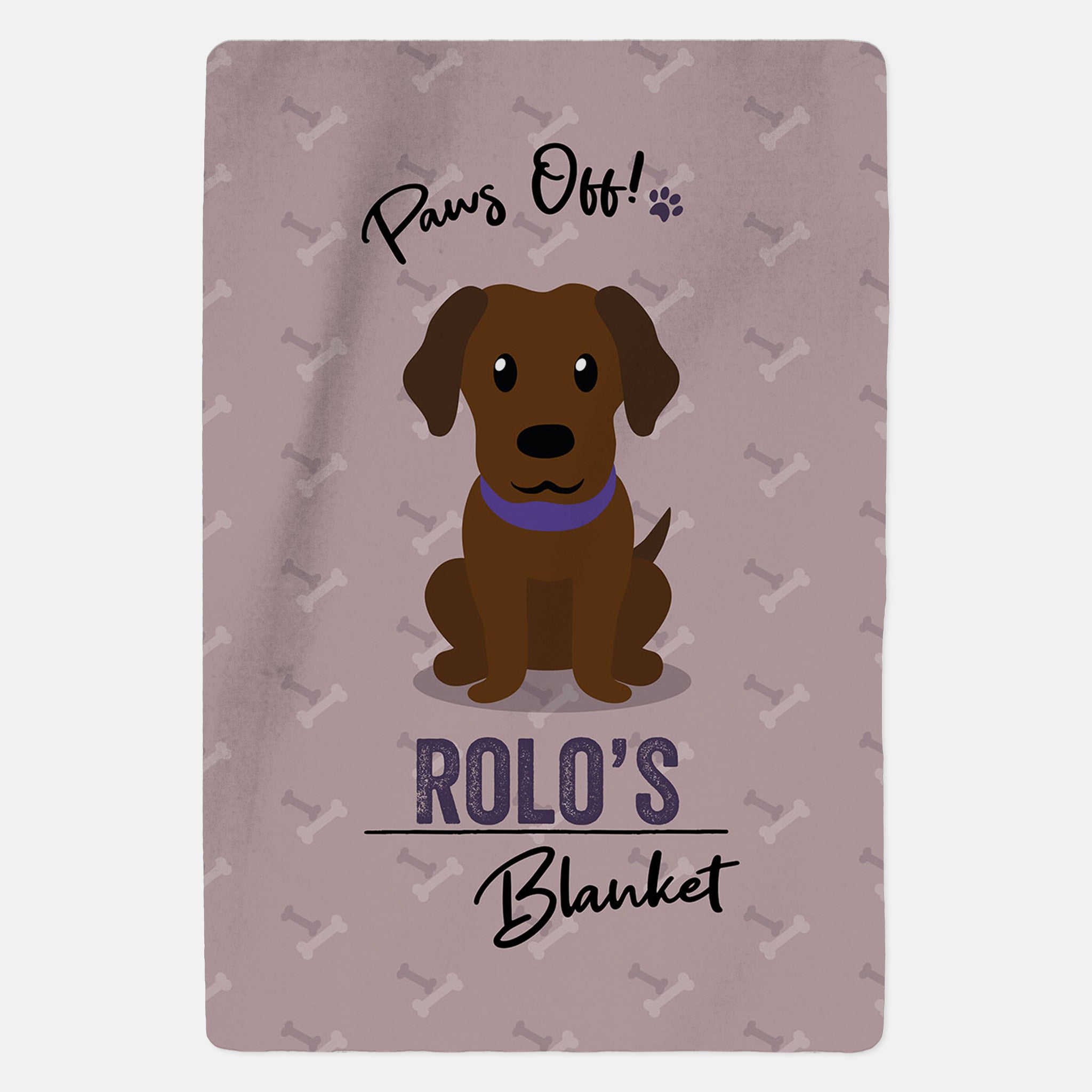 Personalised Chocolate Labrador Blanket - Paws Off