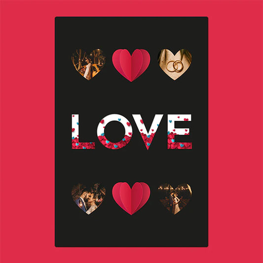 Four Photo Blanket - Love Hearts - Custom Gifts 