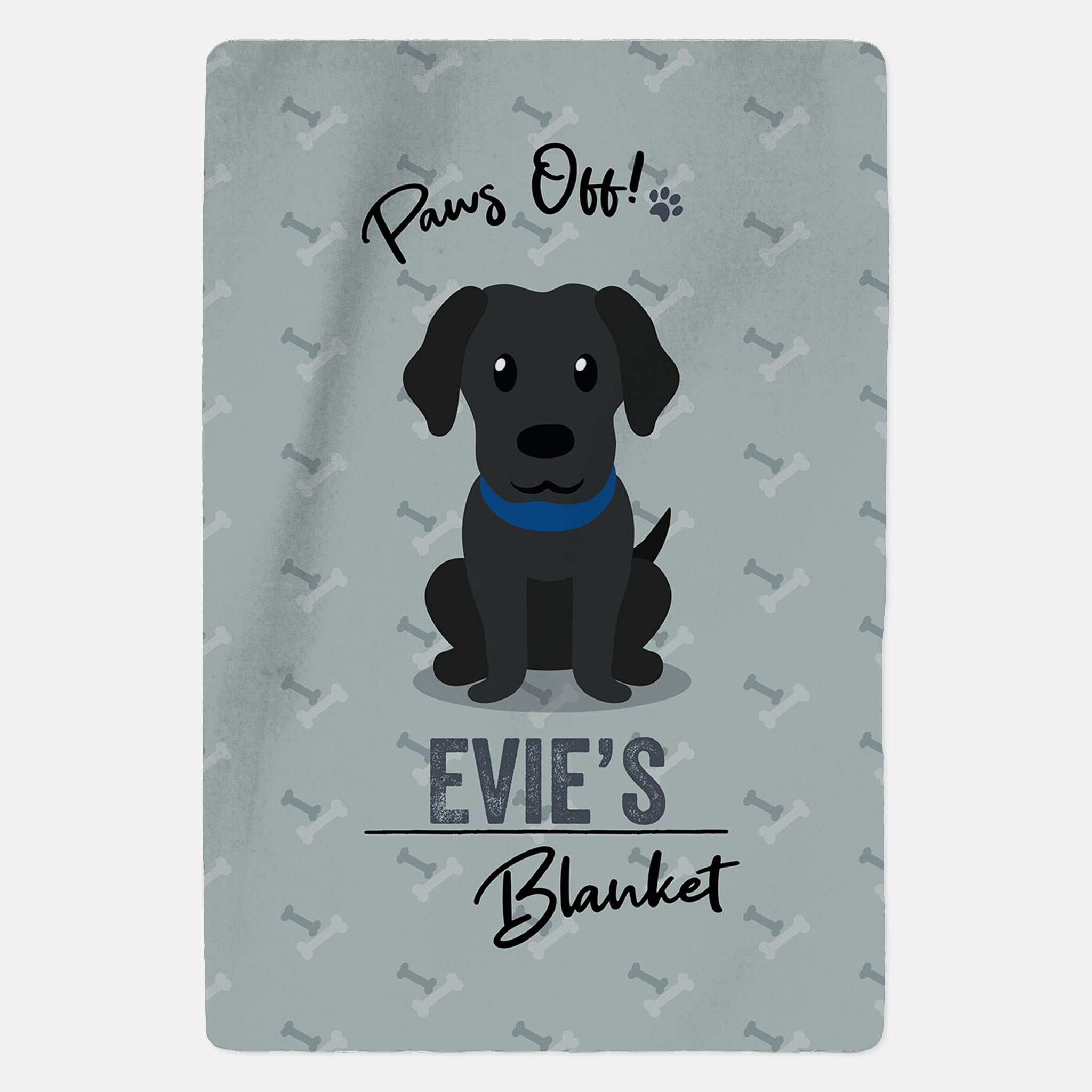 Personalised Black Labrador Blanket - Paws Off