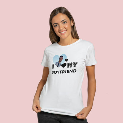 I Heart My Boyfriend Photo T-Shirt - Custom Gifts 