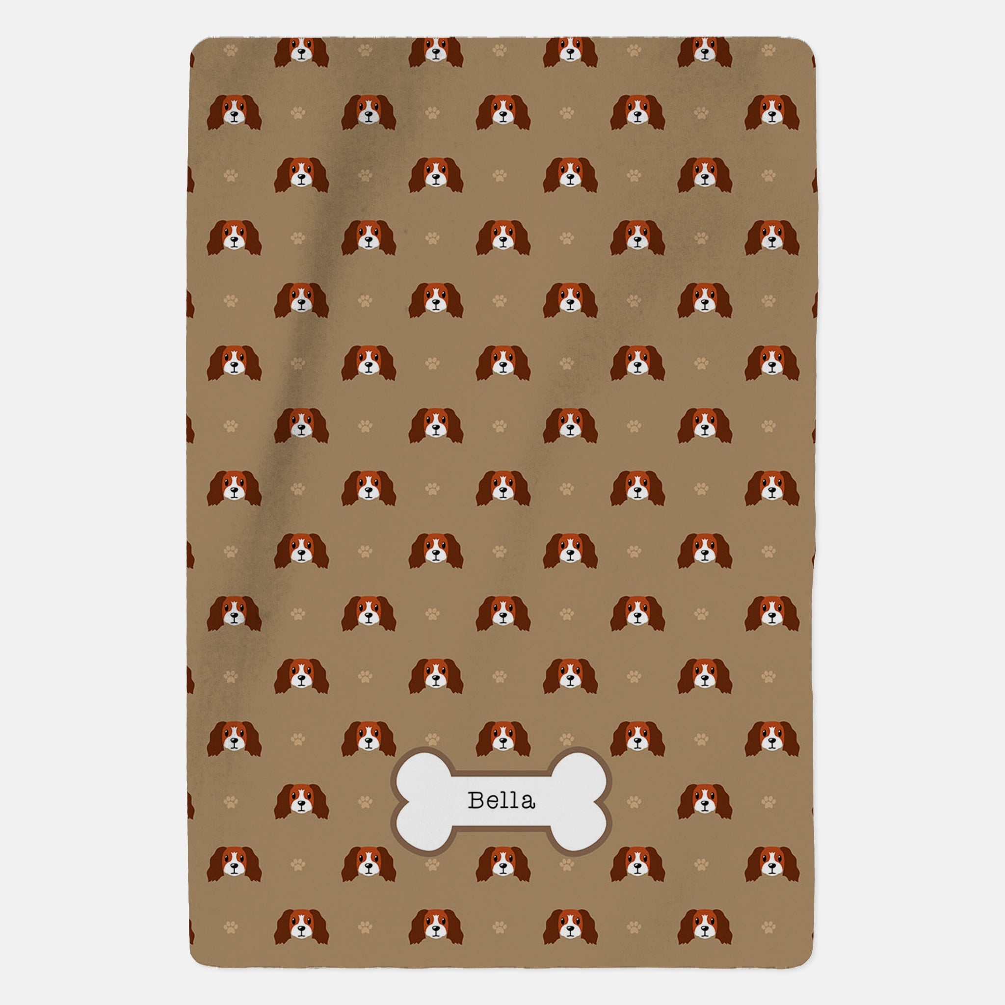 Personalised Red-White Cocker Spaniel Blanket - Pattern - Custom Gifts 