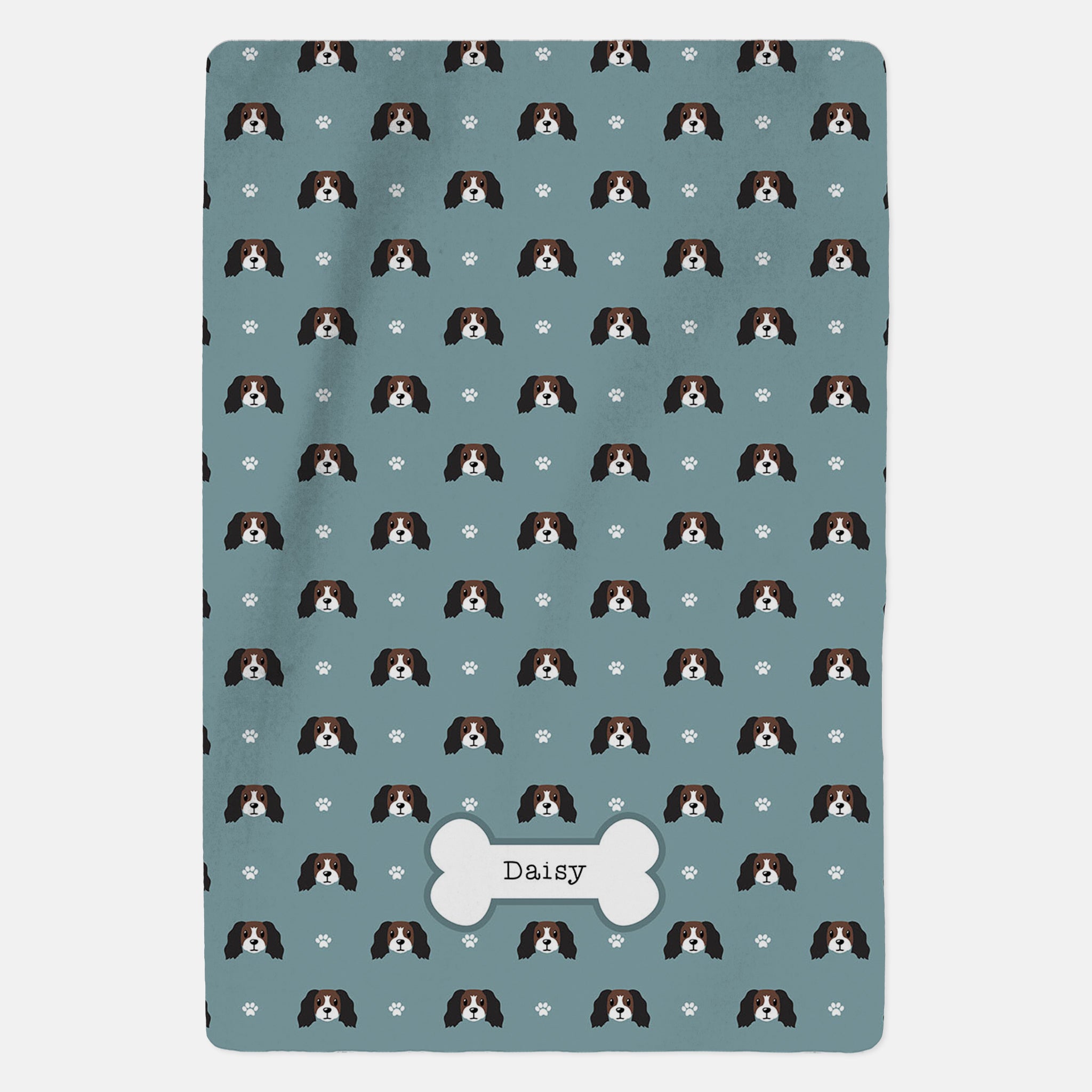 Personalised Brown-White Cocker Spaniel Blanket - Pattern - Custom Gifts 