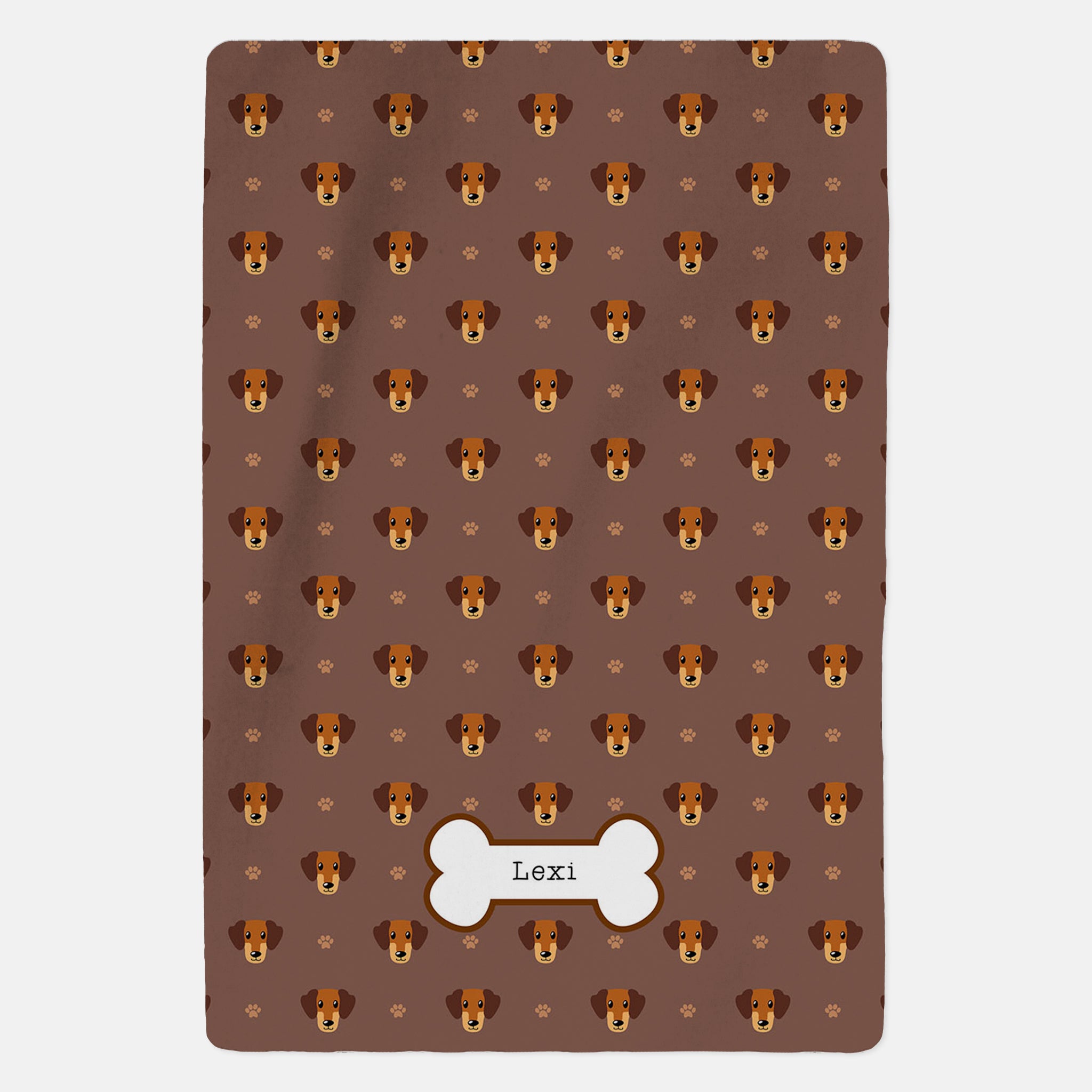Personalised Caramel Dachshund Blanket - Pattern