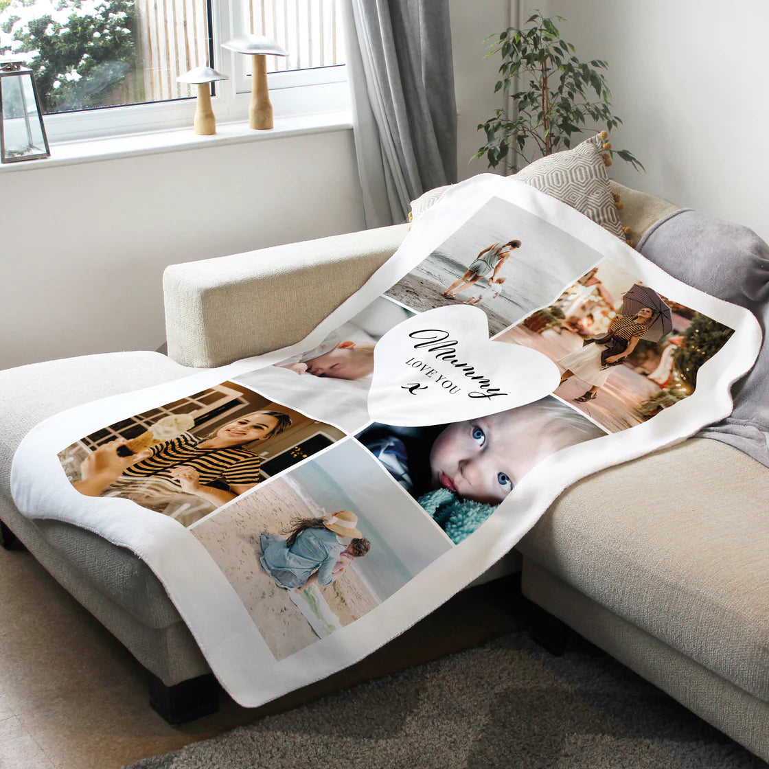 Six Photo Blanket - Mummy, Love You - Custom Gifts 