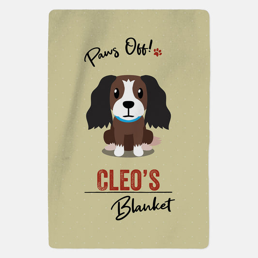 Personalised Brown and White Cocker Spaniel Blanket - Paws Off - Custom Gifts 