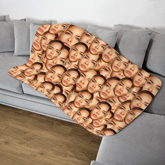 Add Your Face Fleece Blanket - Custom Gifts 