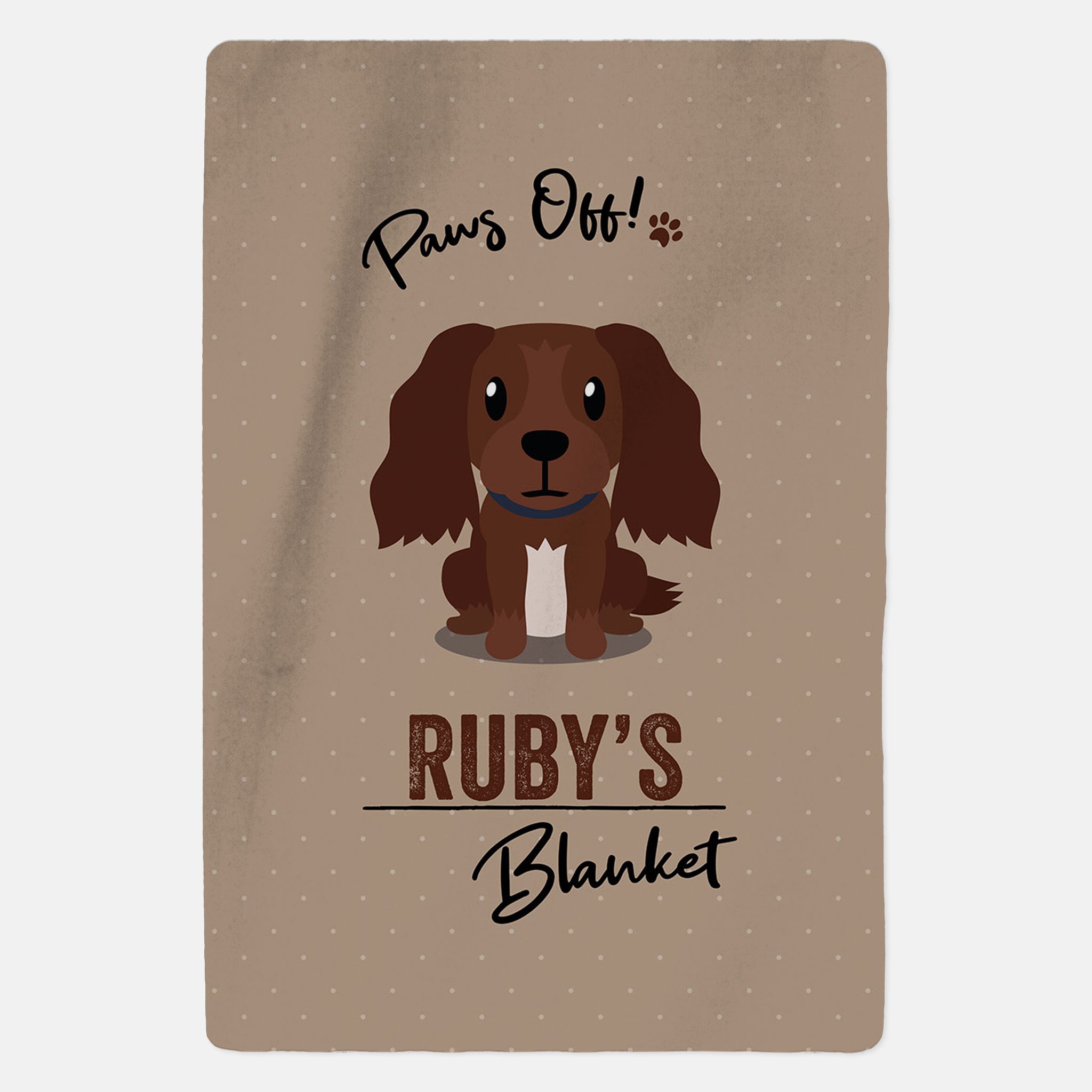 Personalised Brown Cocker Spaniel Blanket - Paws Off - Custom Gifts 