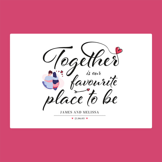 Personalised Blanket - Favourite Place To Be - Custom Gifts 
