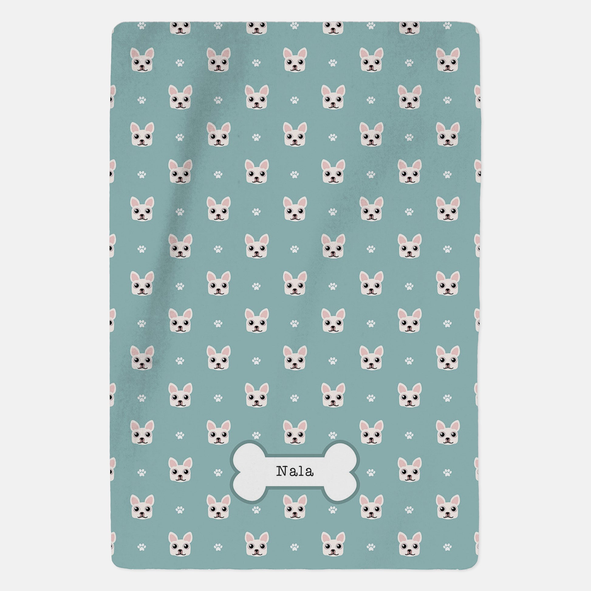 Personalised White French Bulldog Blanket - Pattern - Custom Gifts 
