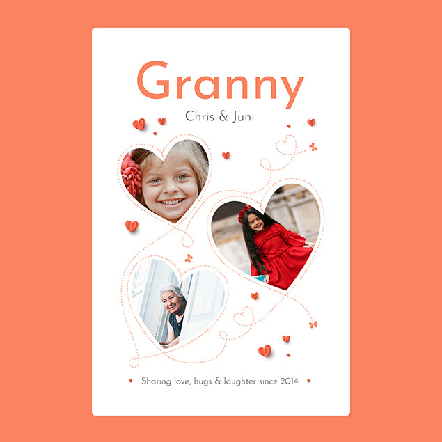 Three Photo Blanket - Granny - Custom Gifts 