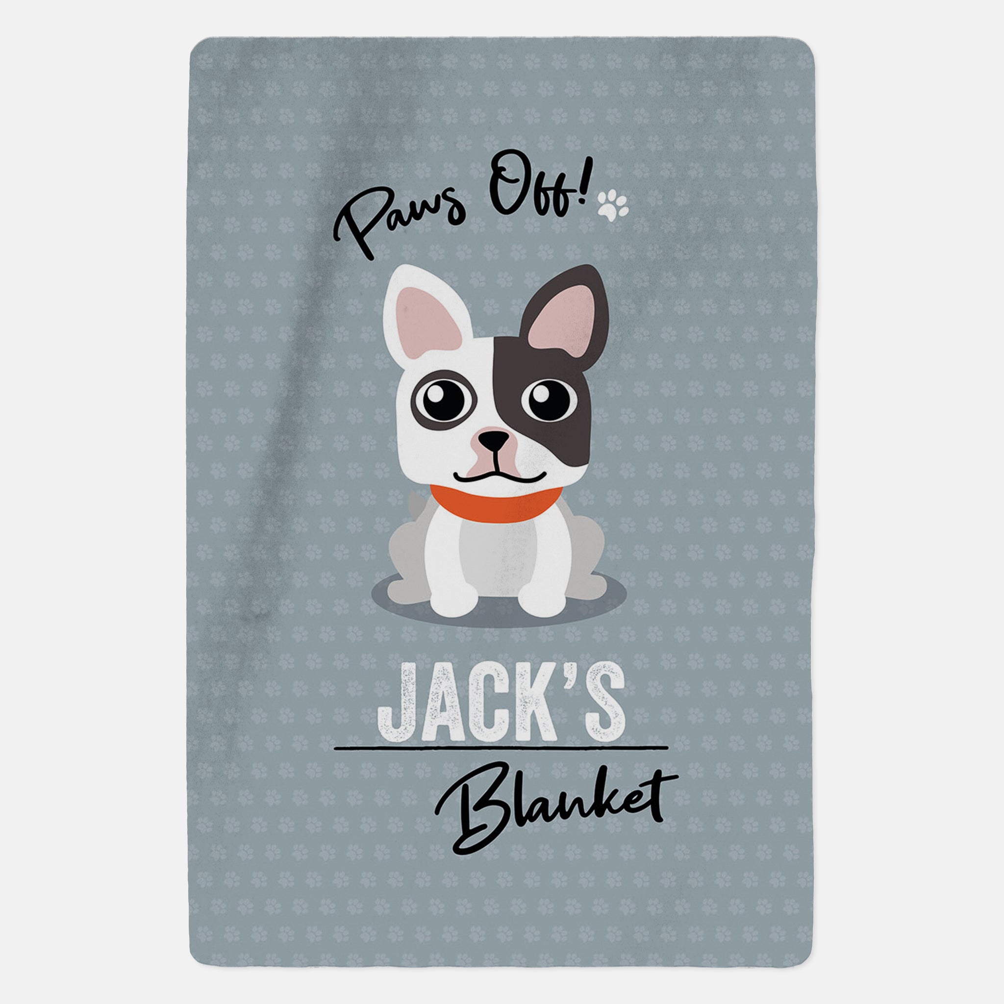 Personalised White & Black French Bulldog Blanket - Paws Off