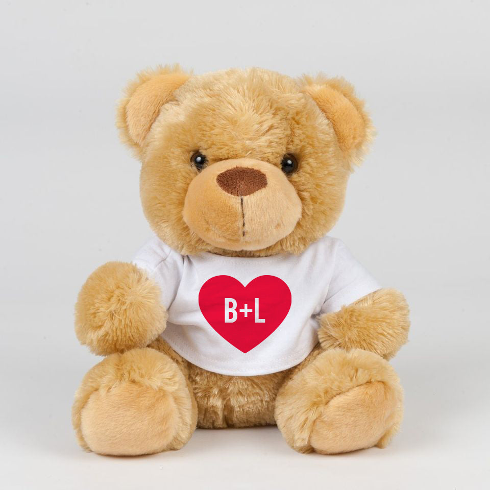 Personalised Heart Teddy With Initials - Large