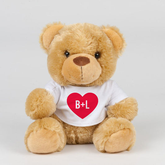 Personalised Heart Teddy With Initials - Large - Custom Gifts 